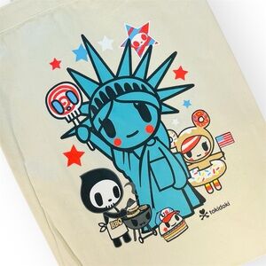 Tokidoki Canvas Tote Bag Statue of Liberty Donutella Adios Reusable Eco Bag NWOT